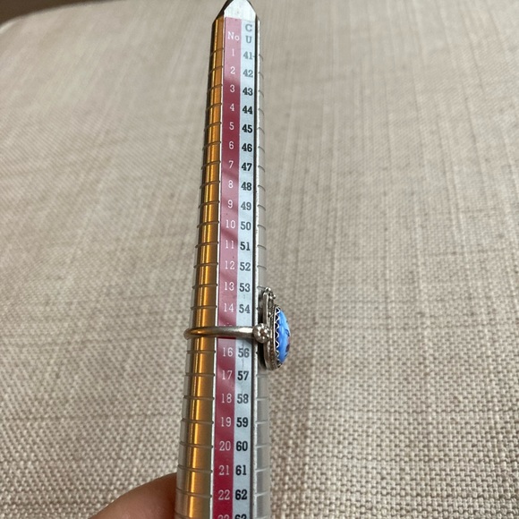 Russian vintage fligree hand painted on porcelain-finift enamel-ring, size 7-7,5 - Picture 8 of 11